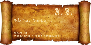 Mács Norbert névjegykártya