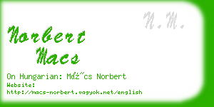 norbert macs business card